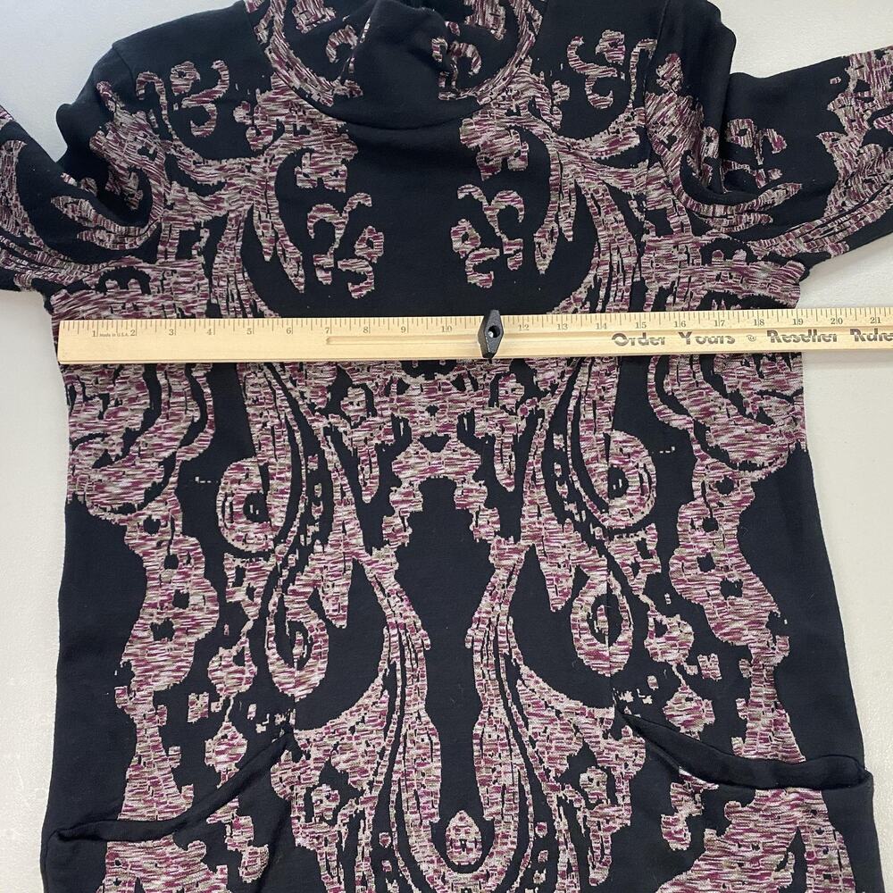 Free People Modern Love Mock Neck Mini Sweater Dress Womens Medium Pockets Black - Picture 7 of 13